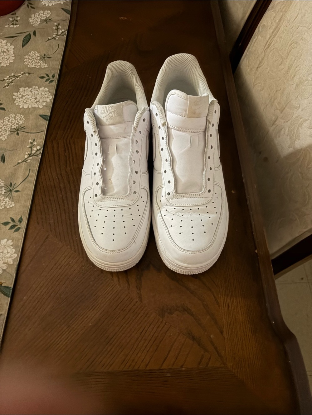 Nike Men's All-White Leather Sneakers